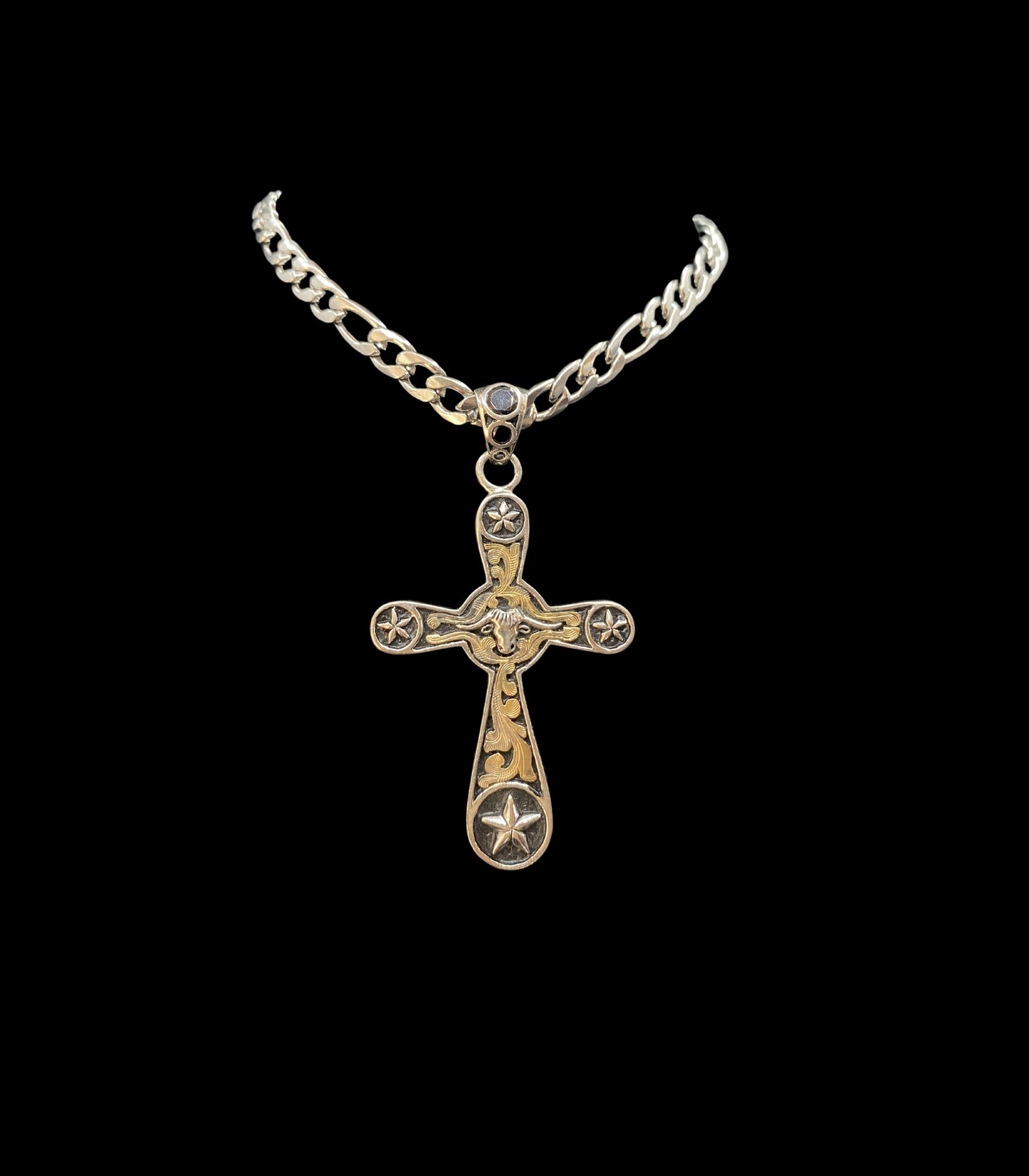 Cross Pendant With Longhorn