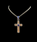 Cross Pendant With Blue Stone