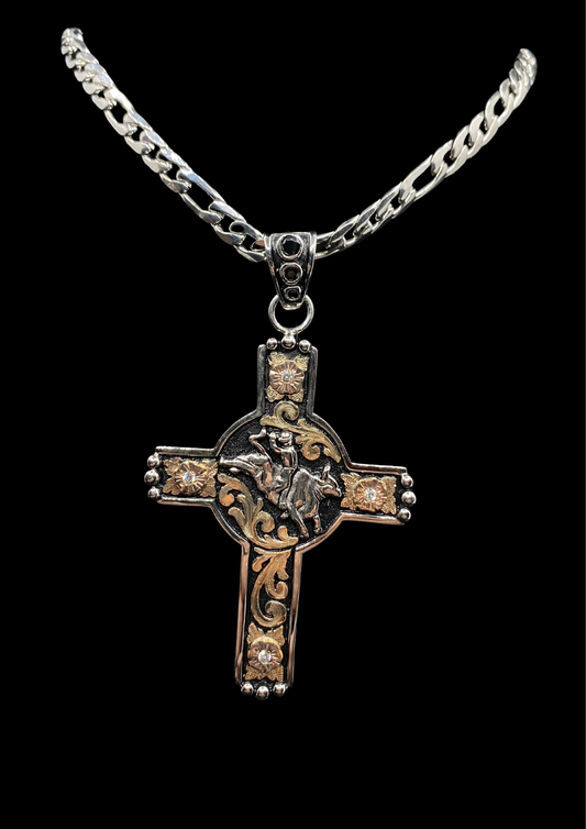 Bull Rider Cross Pendant