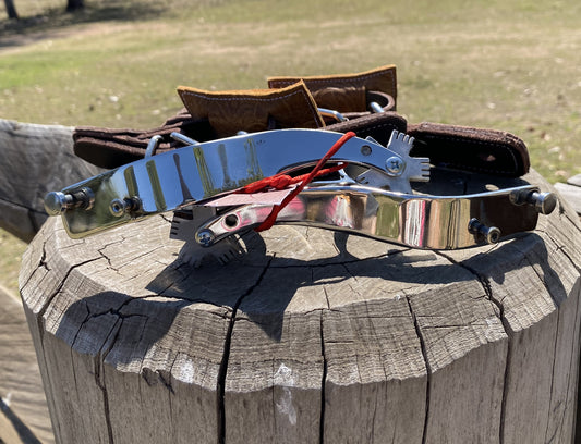 3" Shank Adult Bull Riding Spurs, Straps and Rowels