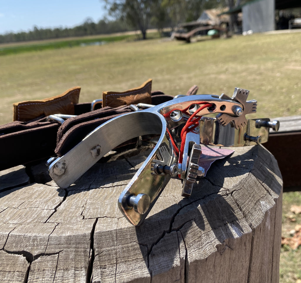 3" Shank Adult Bull Riding Spurs, Straps and Rowels