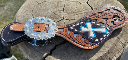 Painted Leather Spur Straps