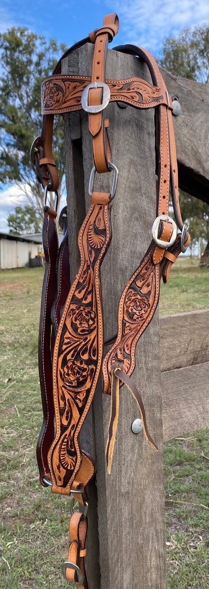 Tooled Leather Tack Set