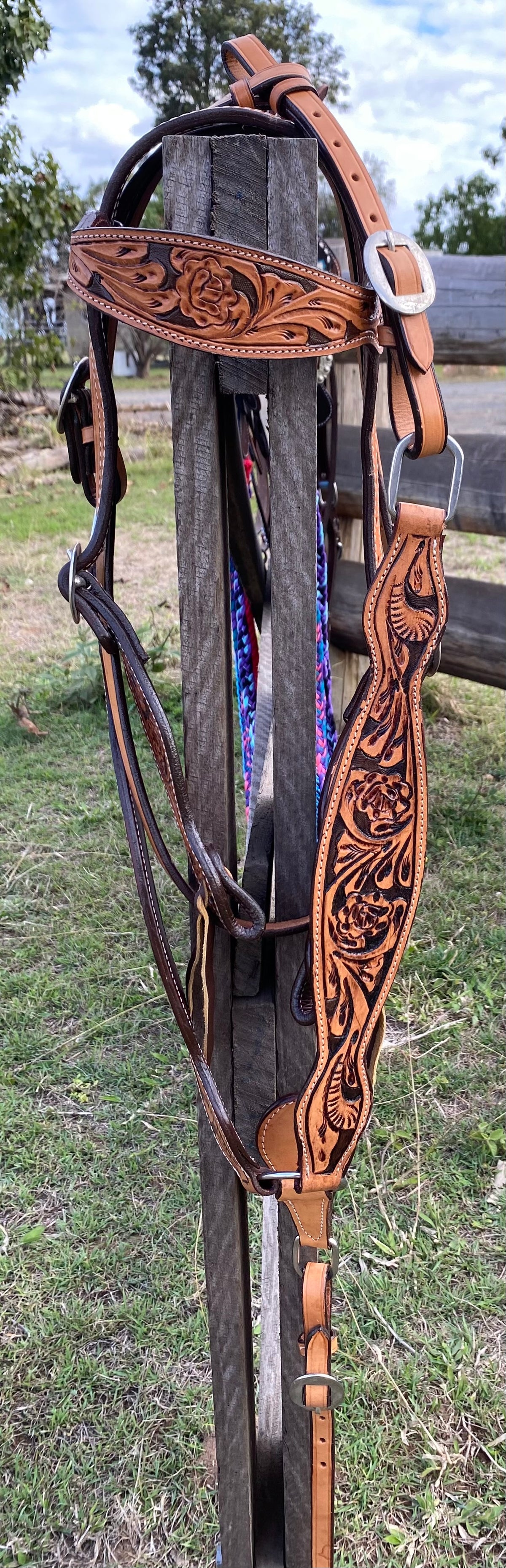 Tooled Leather Tack Set
