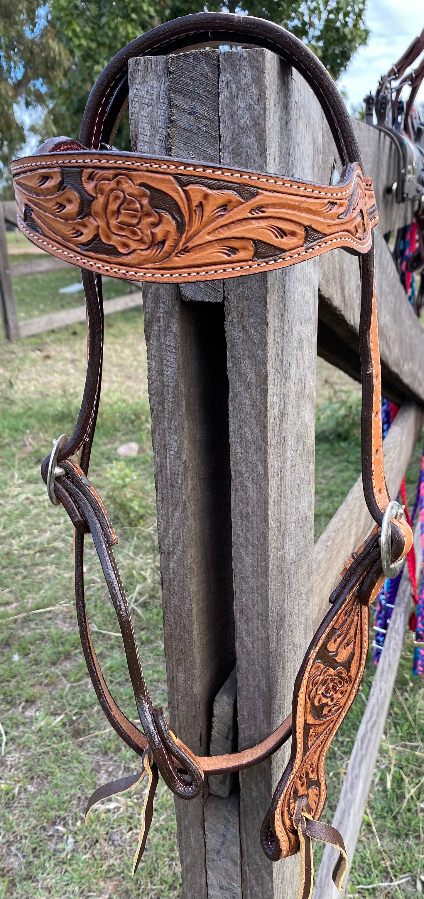 Tooled Leather Tack Set