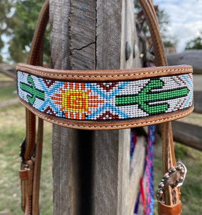 Beaded Leather Tack Set