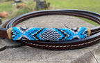 Leather Under Over Whip - Blue